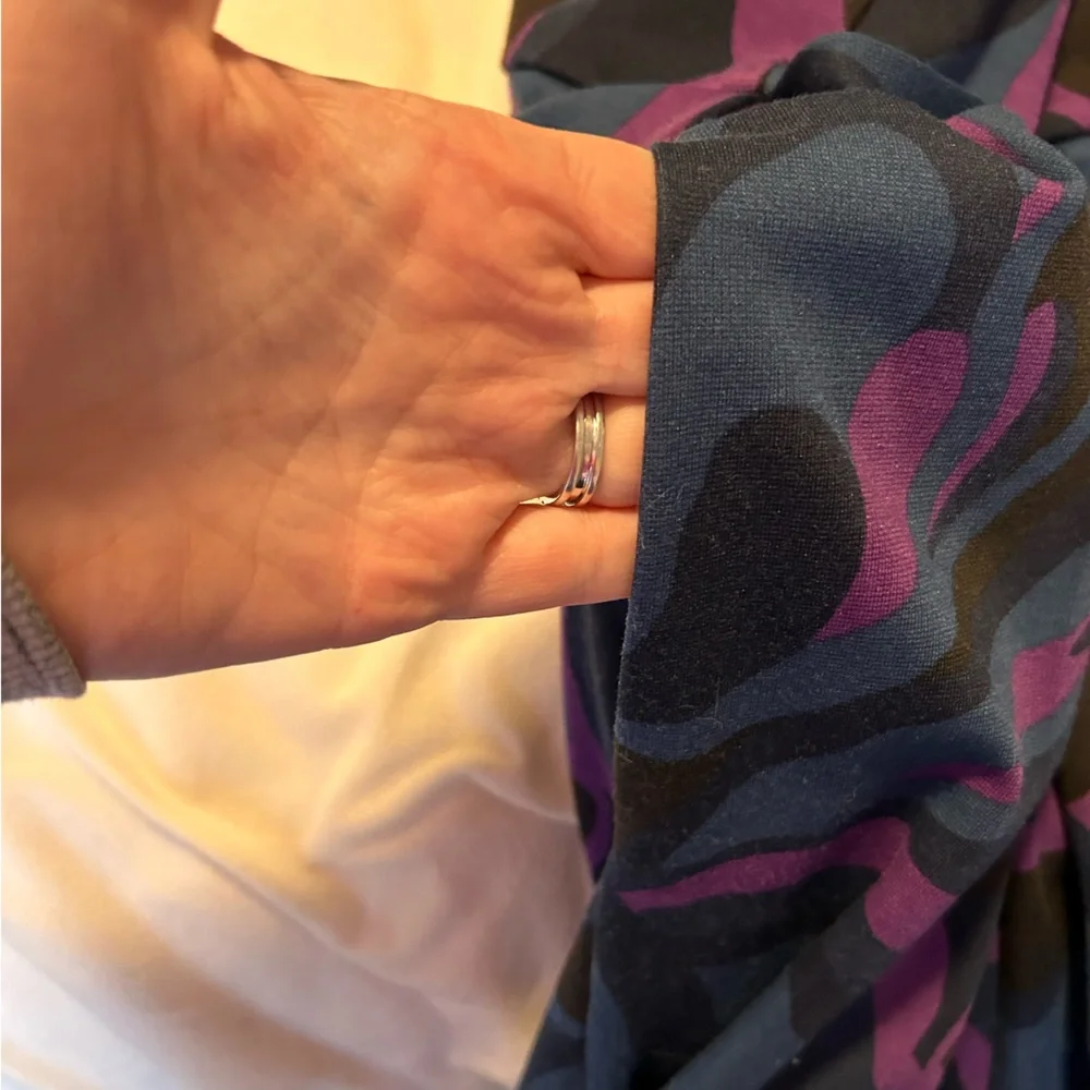 NWT TRINA TURK Marcia Sleeveless Dress Sz 8 ALine VNeck Black Purple Blue Easter - Picture 8 of 12